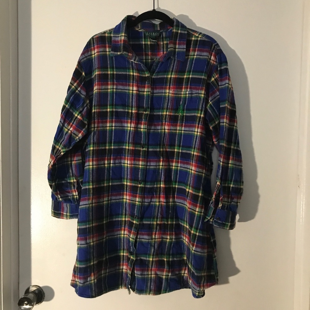 Lauren Ralph Lauren Multicolor Plaid Sleep Shirt
